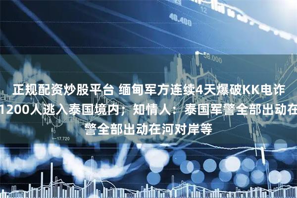 正规配资炒股平台 缅甸军方连续4天爆破KK电诈园区，超1200人逃入泰国境内；知情人：泰国军警全部出动在河对岸等
