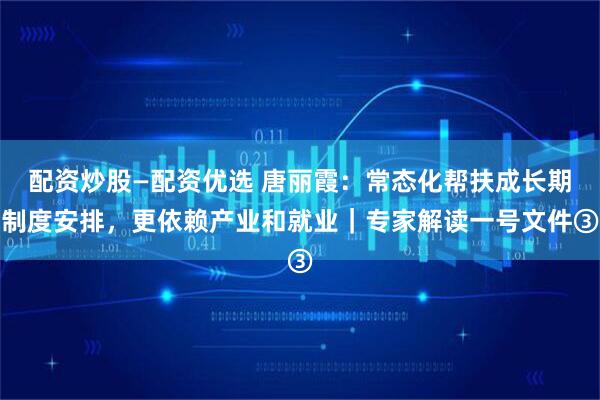配资炒股—配资优选 唐丽霞：常态化帮扶成长期制度安排，更依赖产业和就业｜专家解读一号文件③